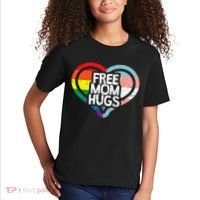 Free Mom Hugs Rainbow Pride Kids T-Shirt thumb 2