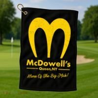 Funny McDowell's Home Of The Big Mick Golf Towel thumb 1