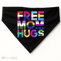 Free Mom Hugs Gift Rainbow Lgbtq Lgbt Pride Month Gift USA-Made Doggie Bandana thumb 0