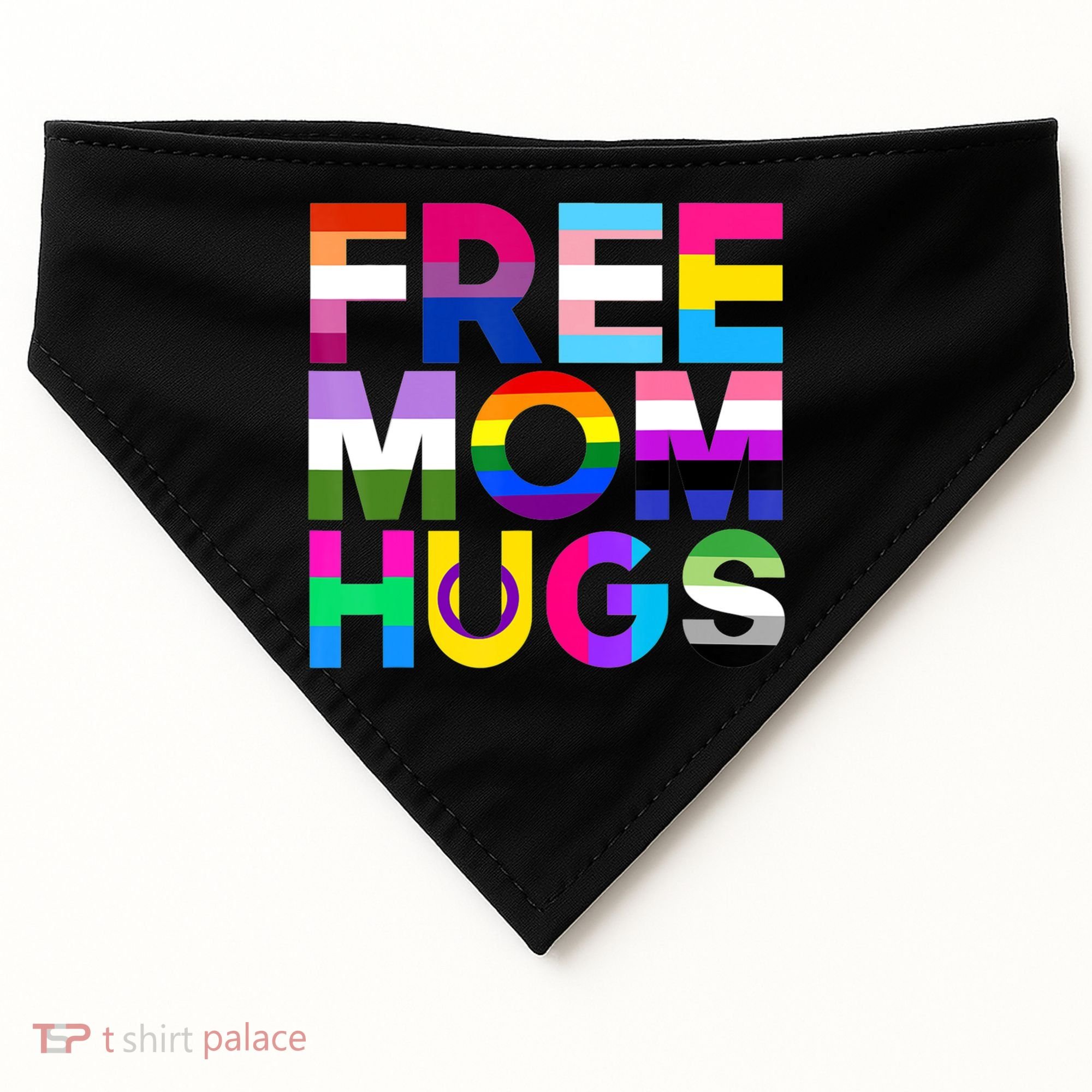 Free Mom Hugs Gift Rainbow Lgbtq Lgbt Pride Month Gift USA-Made Doggie Bandana