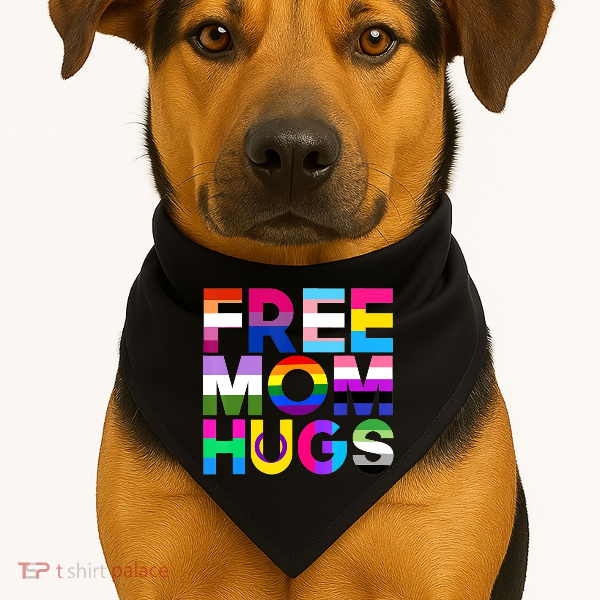 Free Mom Hugs Gift Rainbow Lgbtq Lgbt Pride Month Gift USA-Made Doggie Bandana