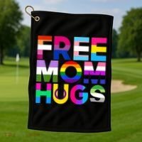 Free Mom Hugs Gift Rainbow Lgbtq Lgbt Pride Month Gift Golf Towel thumb 1