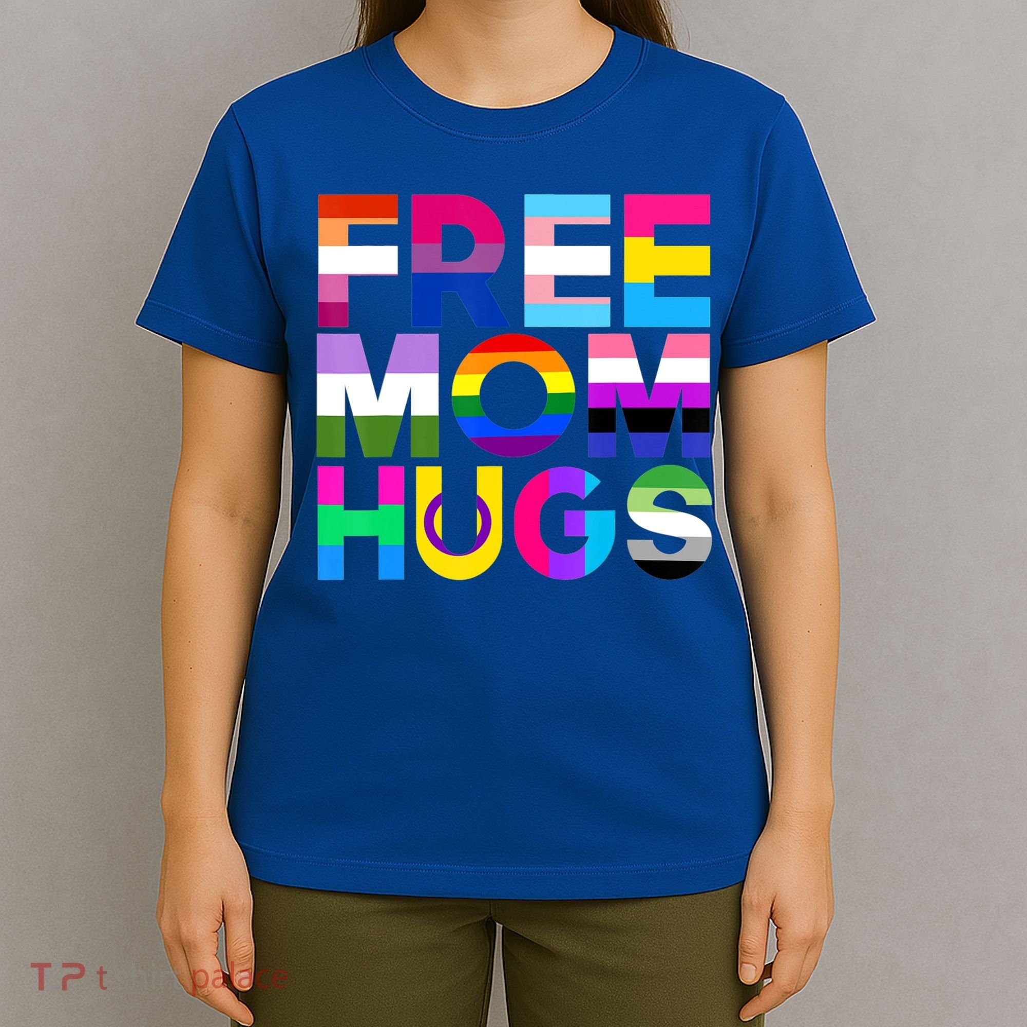 Free Mom Hugs Gift Rainbow Lgbtq Lgbt Pride Month Gift T-Shirt