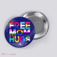 Free Mom Hugs Gift Rainbow Lgbtq Lgbt Pride Month Gift Button thumb 0