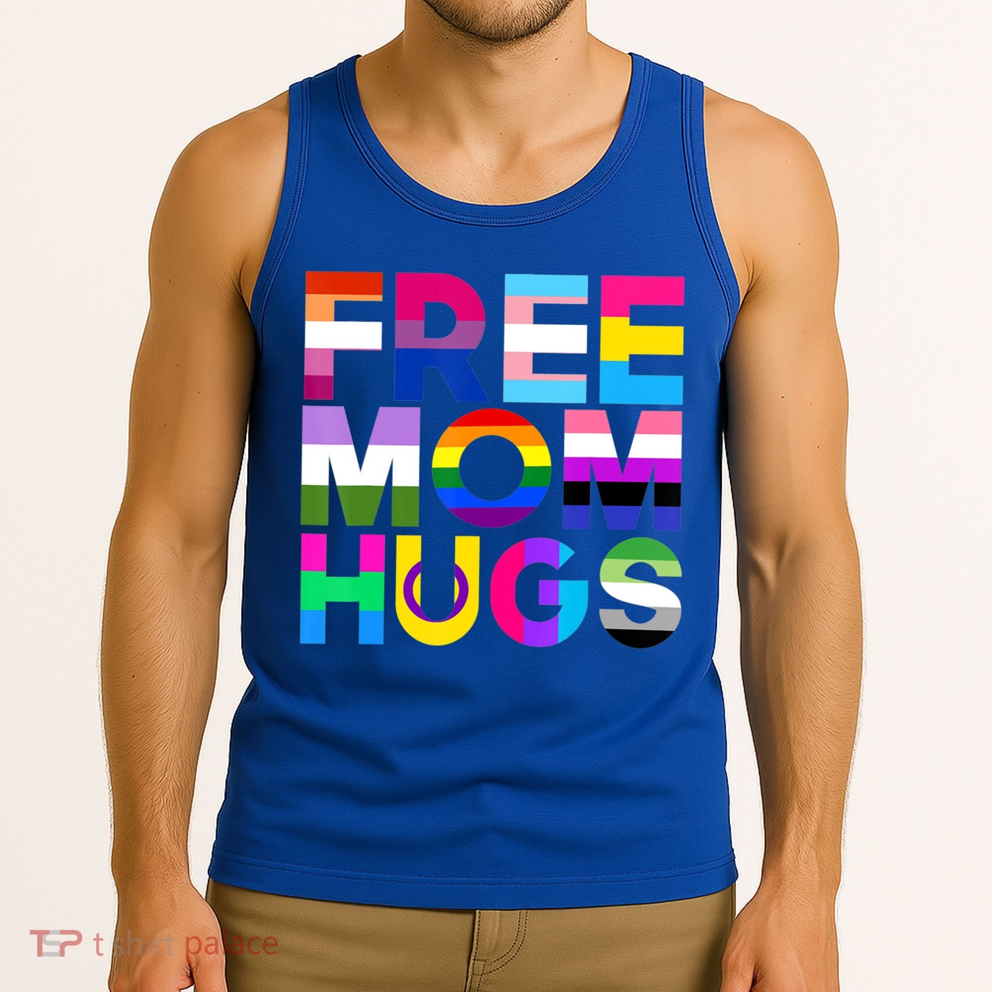 Free Mom Hugs Gift Rainbow Lgbtq Lgbt Pride Month Gift Tank Top