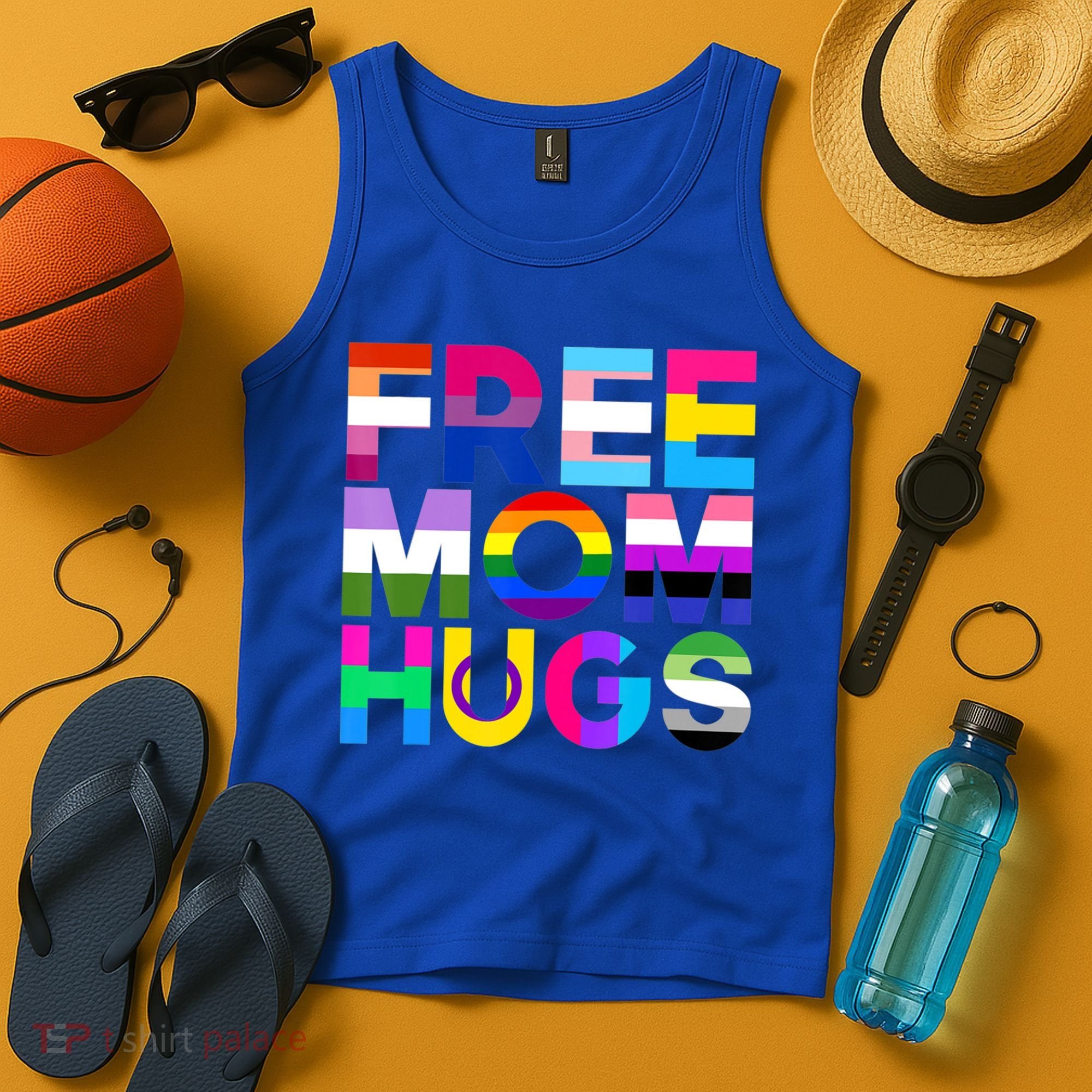 Free Mom Hugs Gift Rainbow Lgbtq Lgbt Pride Month Gift Tank Top