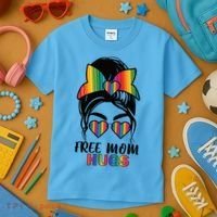 Free Mom Hugs Funny Gift Kids T-Shirt thumb 3