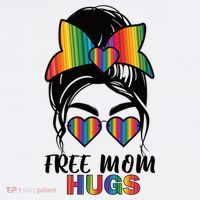 Free Mom Hugs Funny Gift USA-Made Doggie Bandana thumb 2