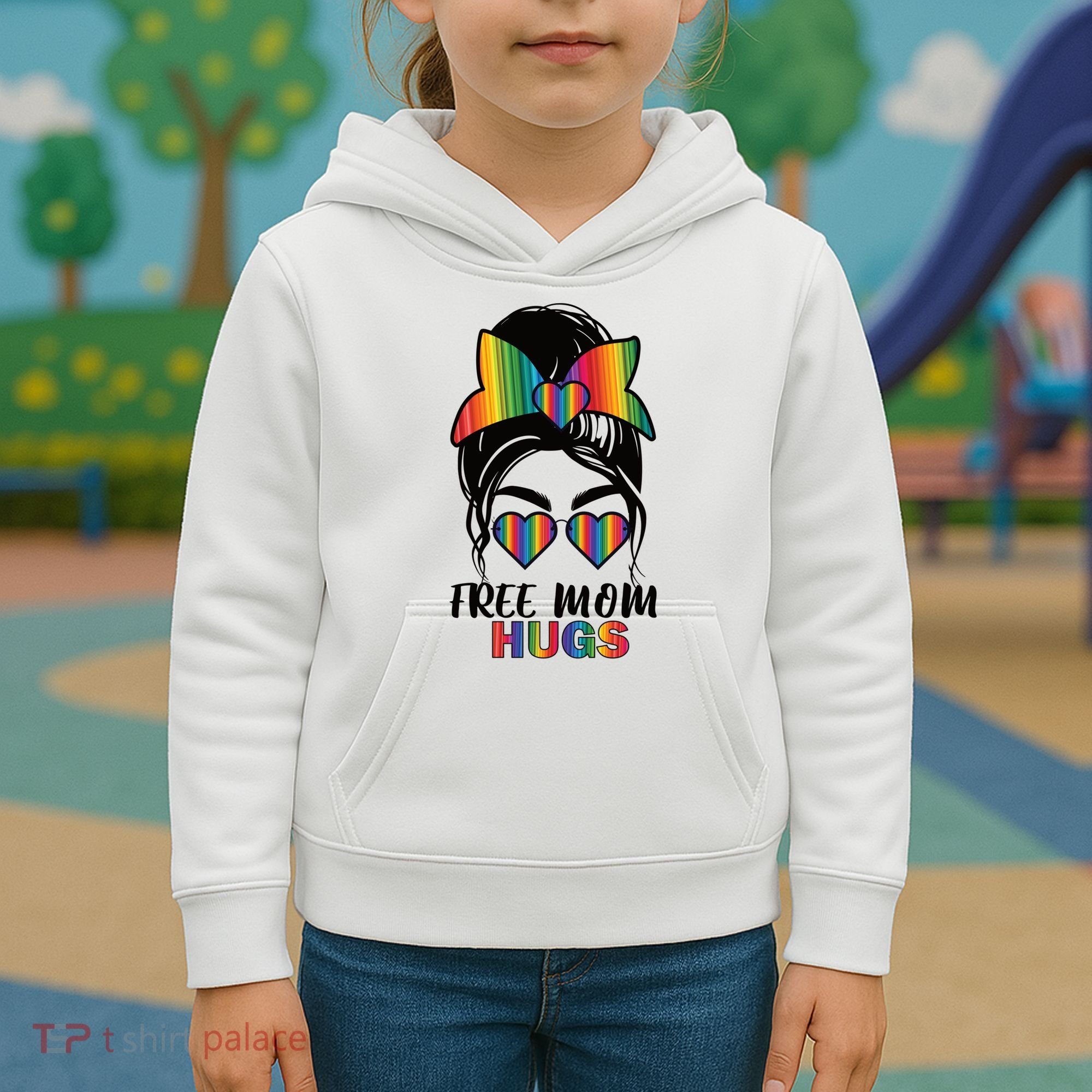 Free Mom Hugs Funny Gift Kids Hoodie