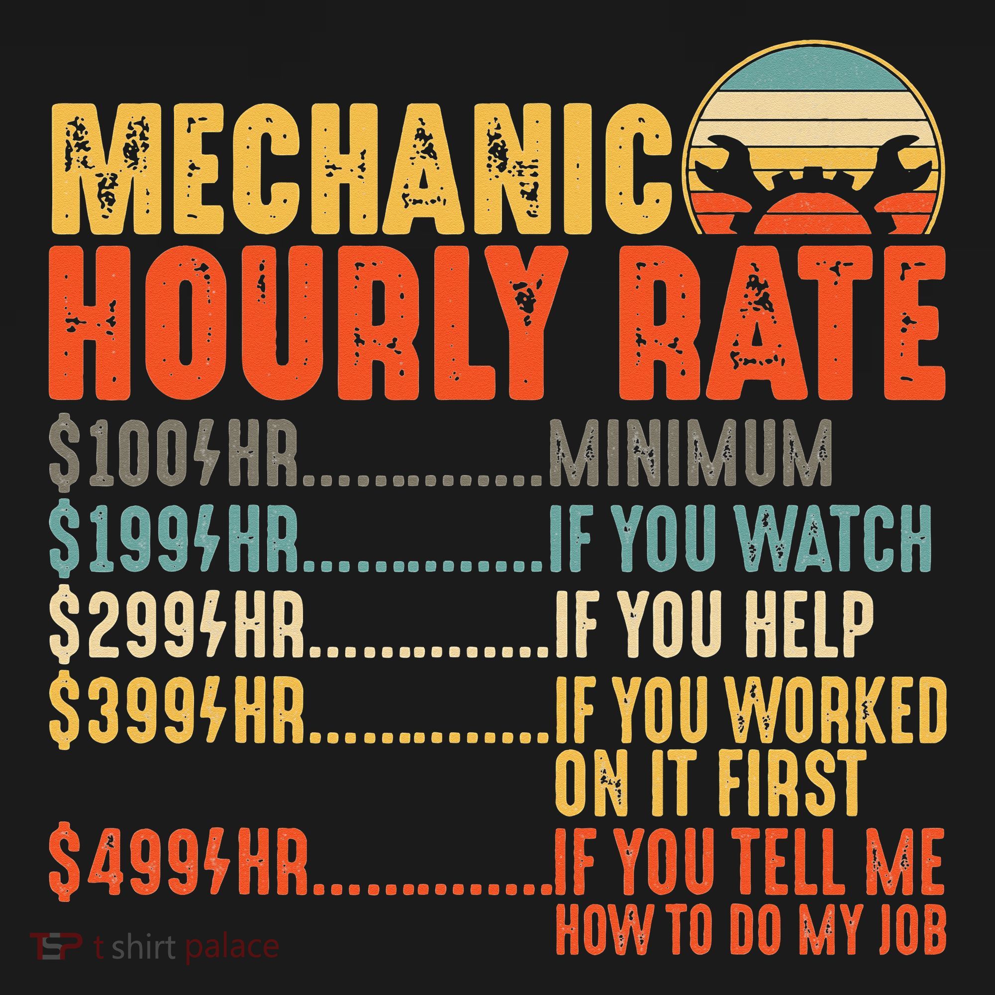 Funny Mechanic Hourly Rate Gift Labor Rates Coaster