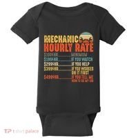 Funny Mechanic Hourly Rate Gift Labor Rates Baby Bodysuit thumb 0