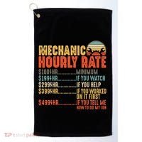 Funny Mechanic Hourly Rate Gift Labor Rates Golf Towel thumb 0
