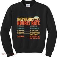 Funny Mechanic Hourly Rate Gift Labor Rates Kids Sweatshirt thumb 0