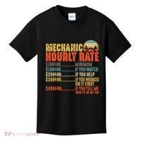Funny Mechanic Hourly Rate Gift Labor Rates Kids T-Shirt thumb 0