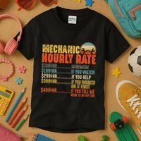 Funny Mechanic Hourly Rate Gift Labor Rates Kids T-Shirt thumb 3