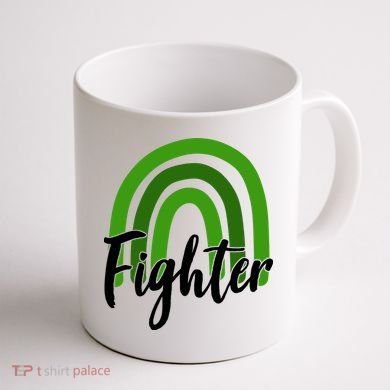 Fighter Mental Health Awareness Rainbow Coffee Mug back