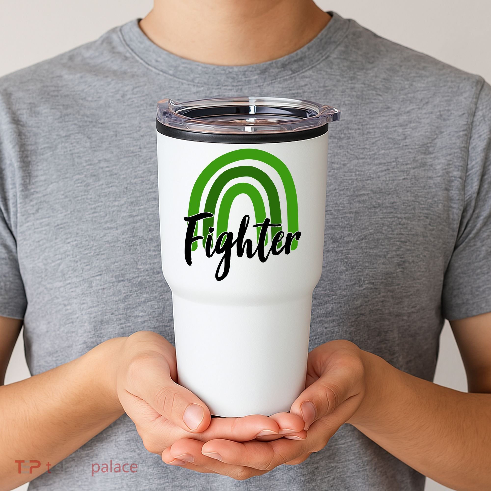 Fighter Mental Health Awareness Rainbow Tumbler