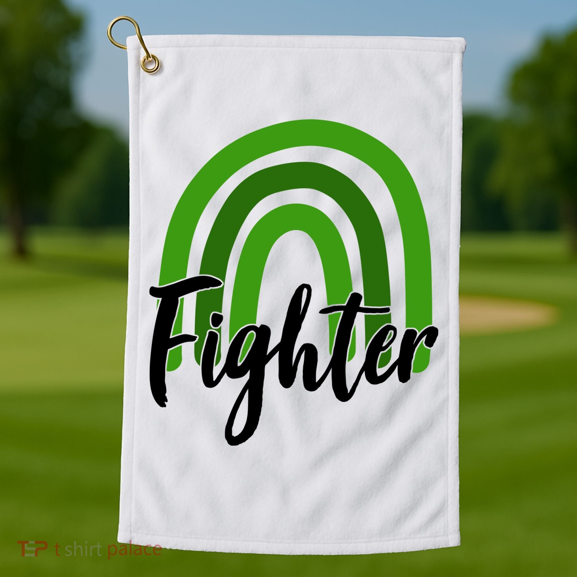 Fighter Mental Health Awareness Rainbow Golf Towel
