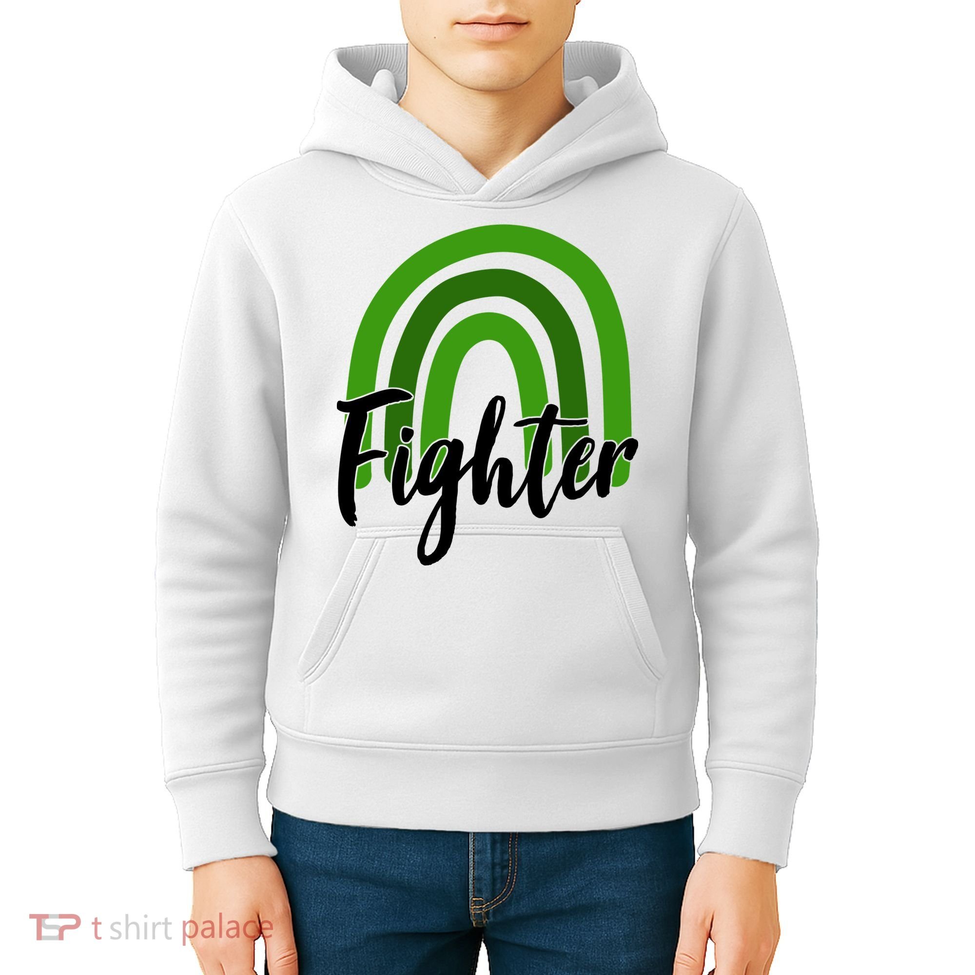 Fighter Mental Health Awareness Rainbow Kids Hoodie