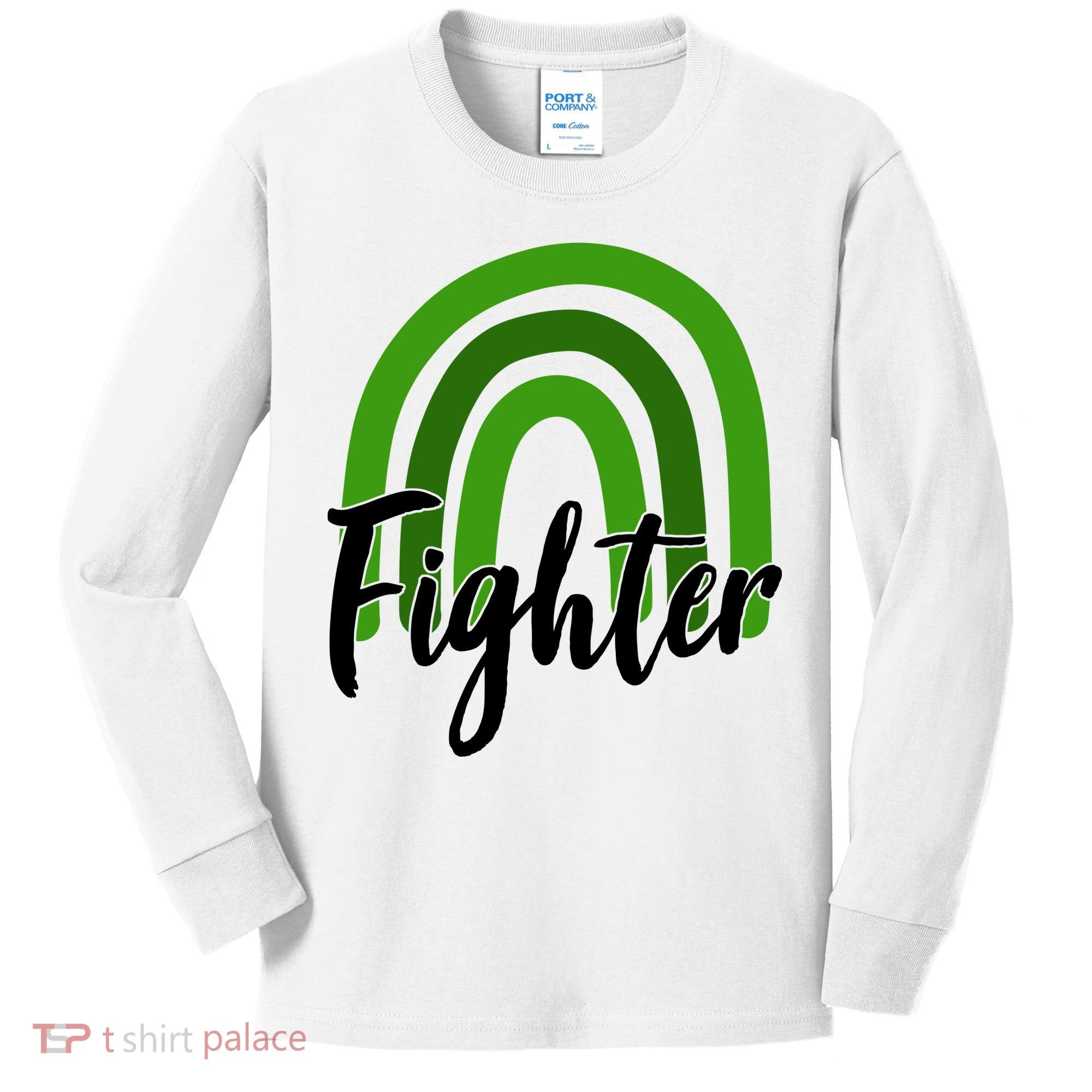 Fighter Mental Health Awareness Rainbow Kids Long Sleeve Shirt