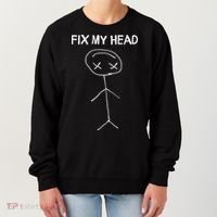 Fix My Head Minimalist Stick Figure Humor Women's Sweatshirt thumb 0