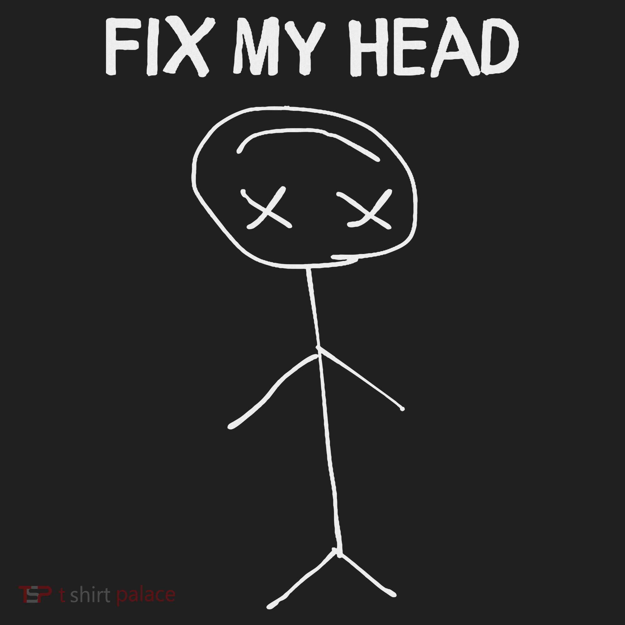 Fix My Head Minimalist Stick Figure Humor Women's Sweatshirt