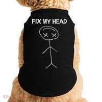 Fix My Head Minimalist Stick Figure Humor Doggie Tank thumb 0