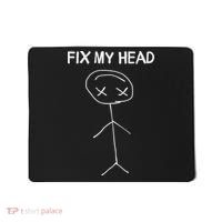 Fix My Head Minimalist Stick Figure Humor Mousepad thumb 0