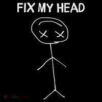 Fix My Head Minimalist Stick Figure Humor Ornament thumb 1