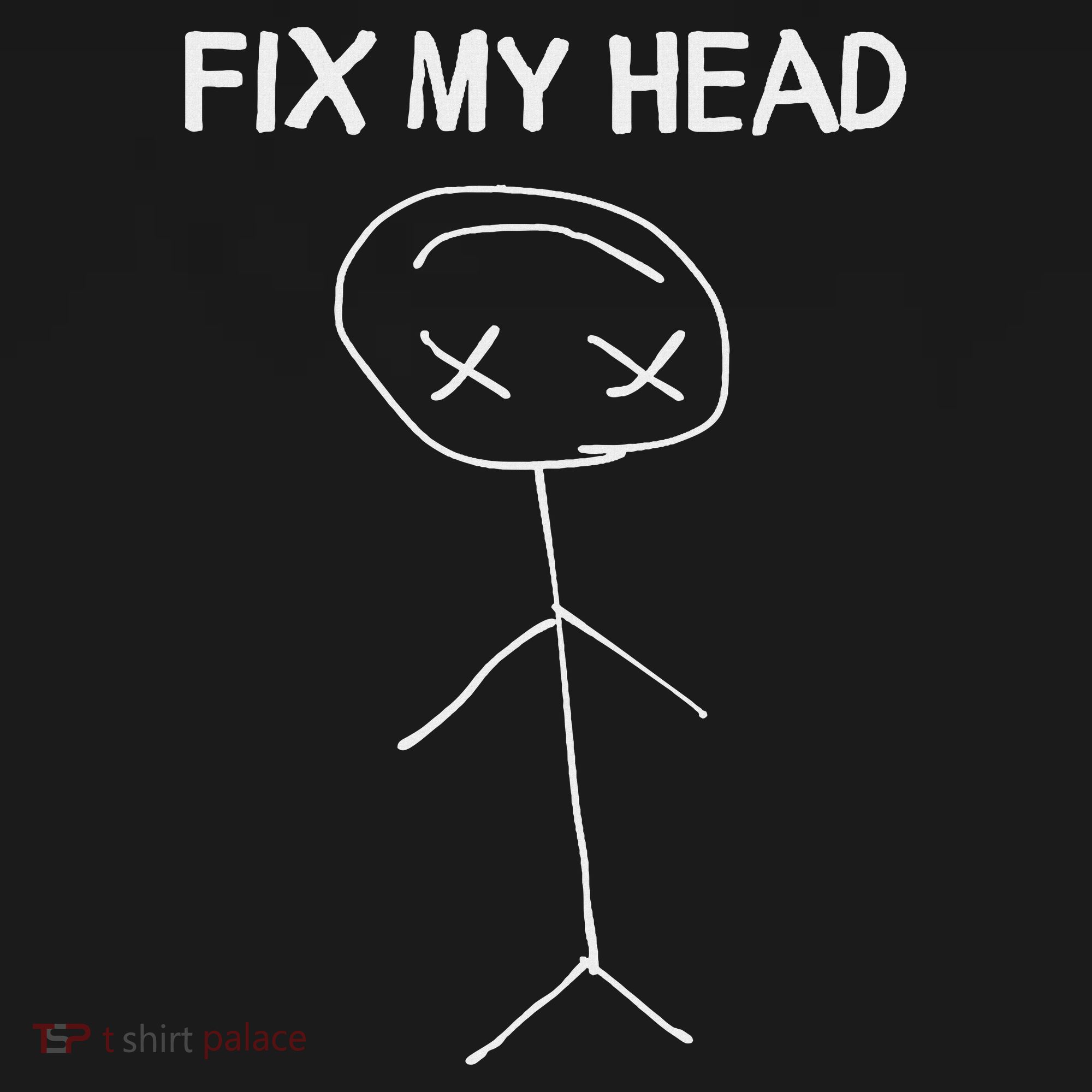 Fix My Head Minimalist Stick Figure Humor Kids Sweatshirt