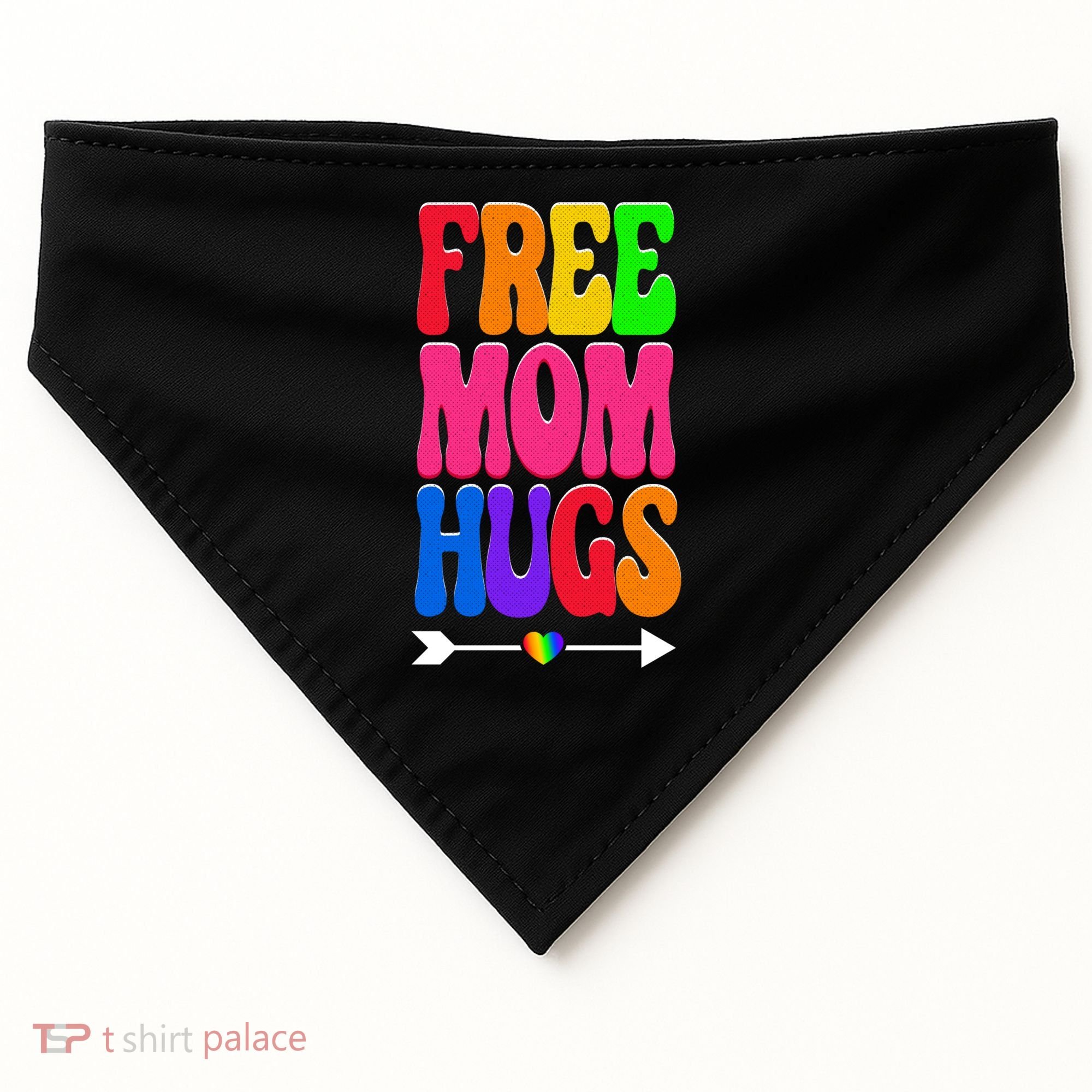 Free Mom Hugs Ally Lgbt Pride Month Gift USA-Made Doggie Bandana