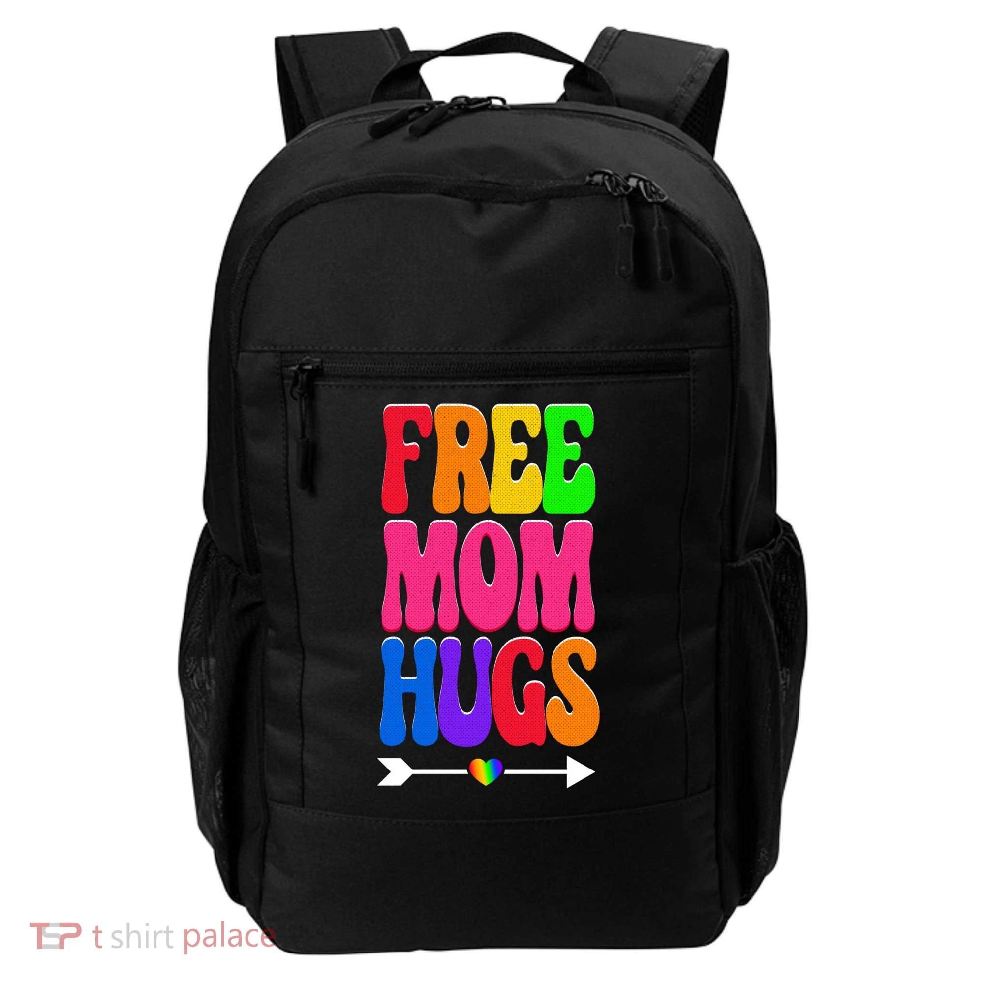 Free Mom Hugs Ally Lgbt Pride Month Gift Backpack