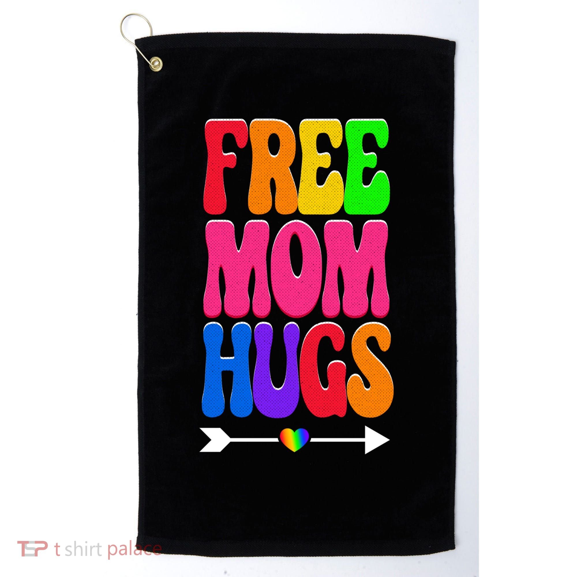 Free Mom Hugs Ally Lgbt Pride Month Gift Golf Towel