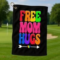 Free Mom Hugs Ally Lgbt Pride Month Gift Golf Towel thumb 1