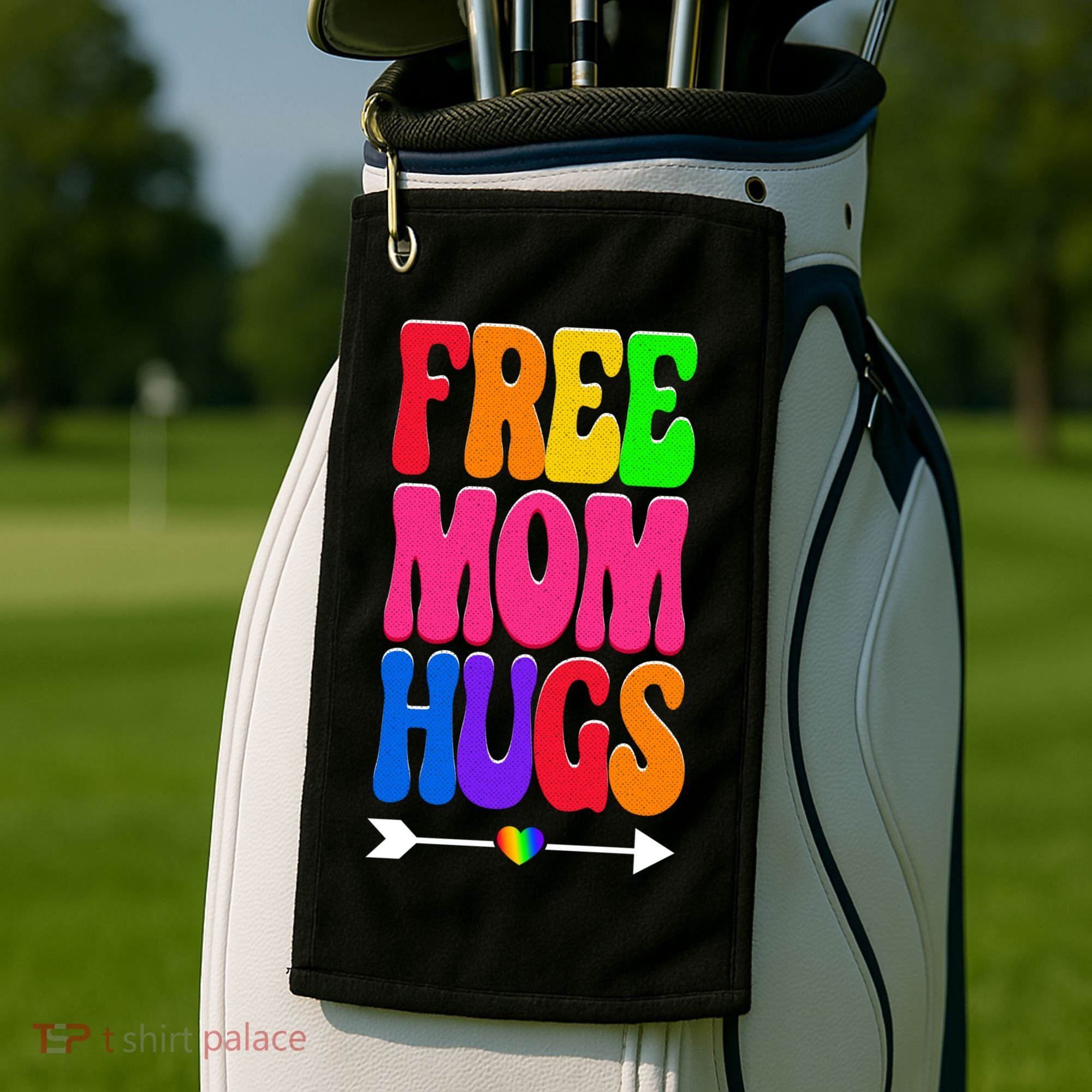 Free Mom Hugs Ally Lgbt Pride Month Gift Golf Towel