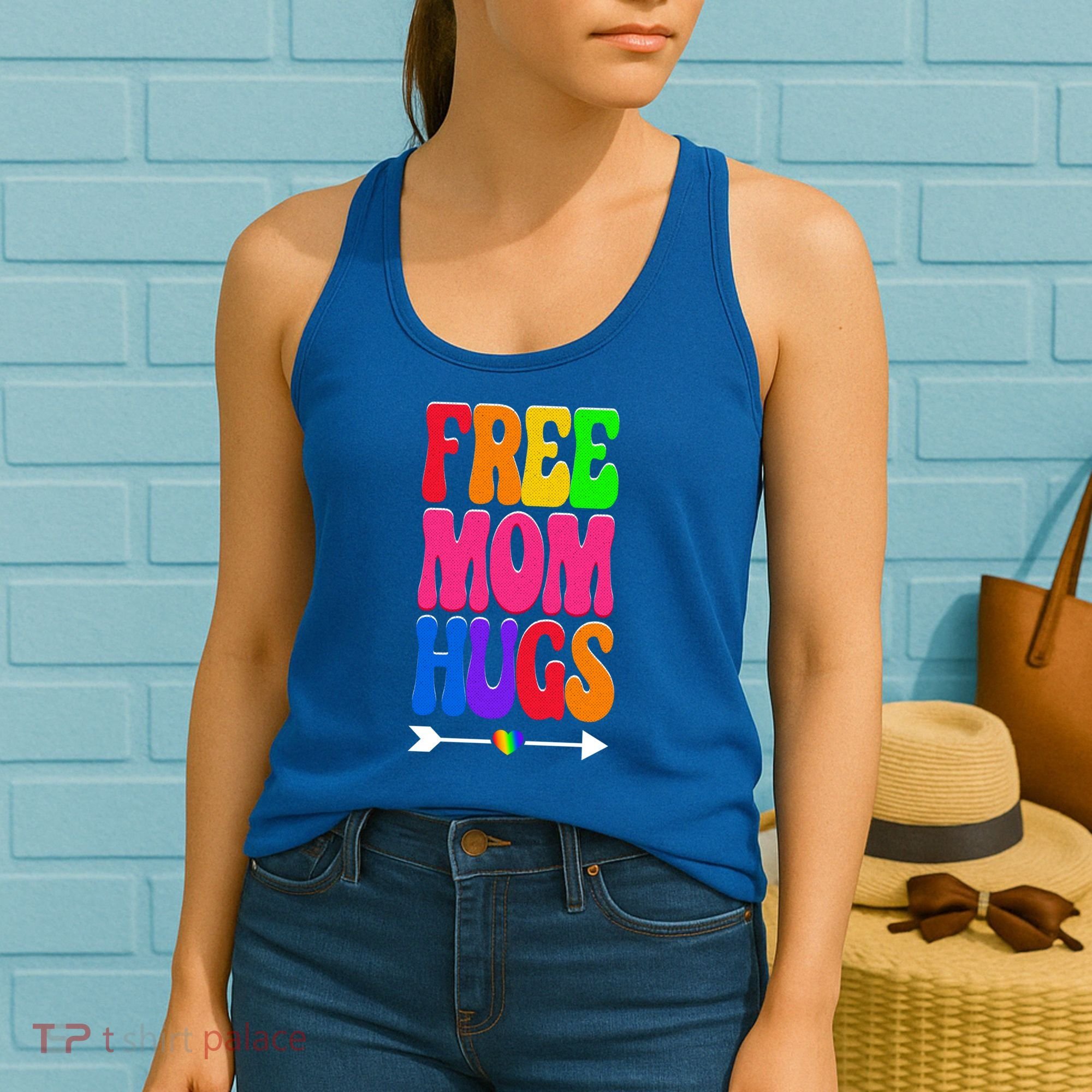 Free Mom Hugs Ally Lgbt Pride Month Gift Women's Tank Top
