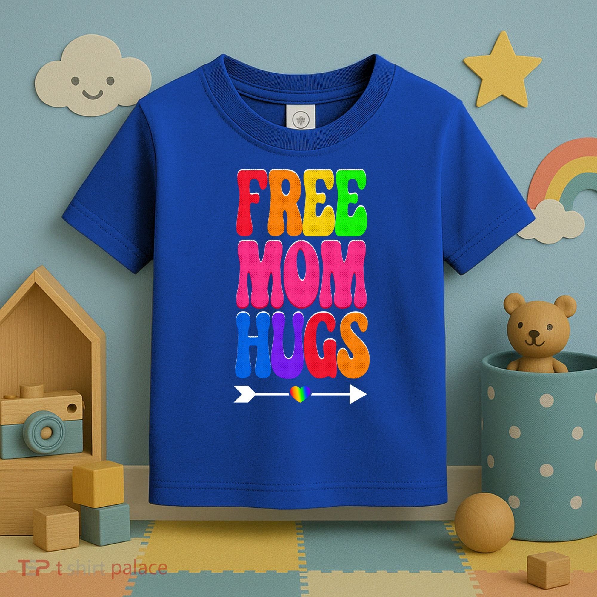 Free Mom Hugs Ally Lgbt Pride Month Gift Toddler T-Shirt