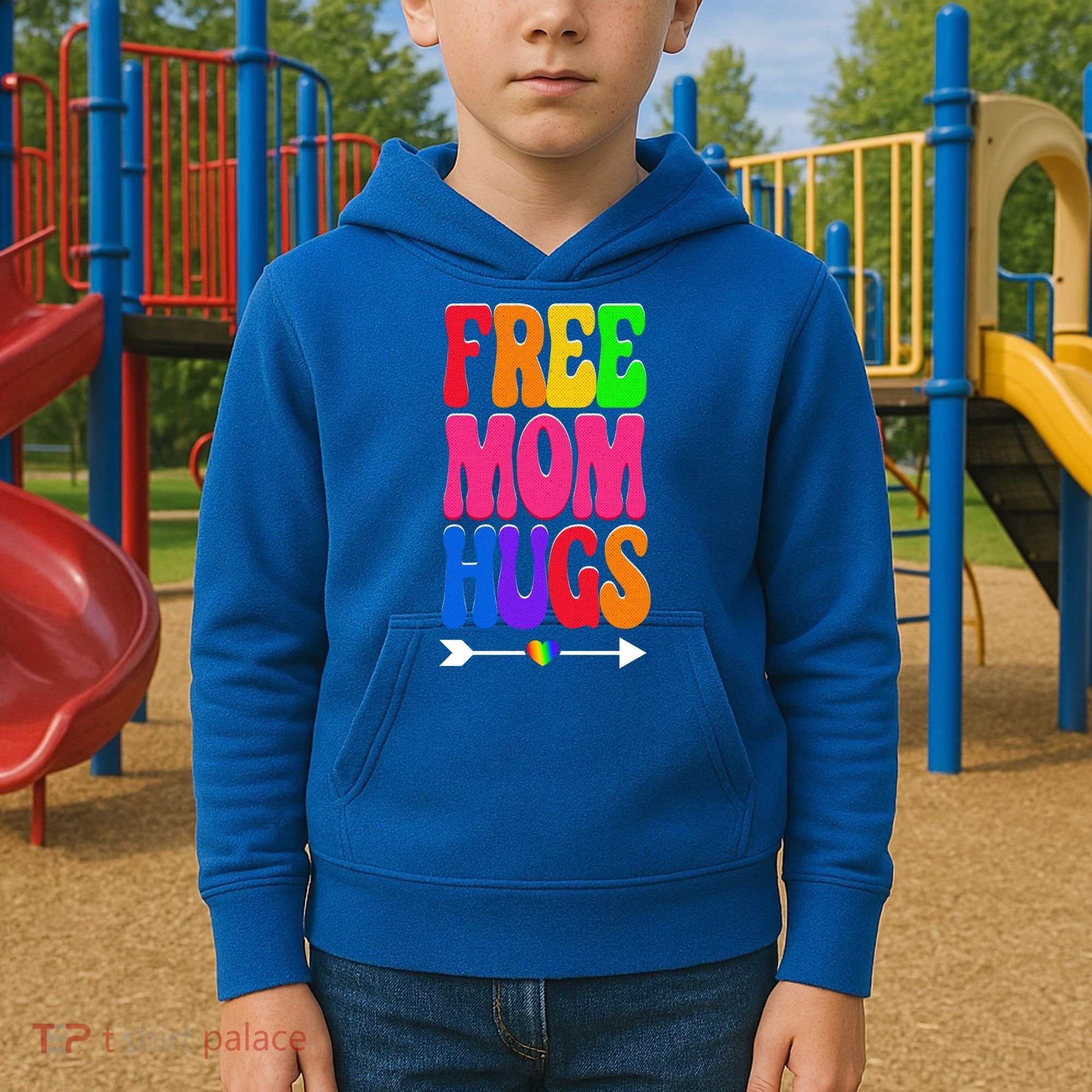 Free Mom Hugs Ally Lgbt Pride Month Gift Kids Hoodie