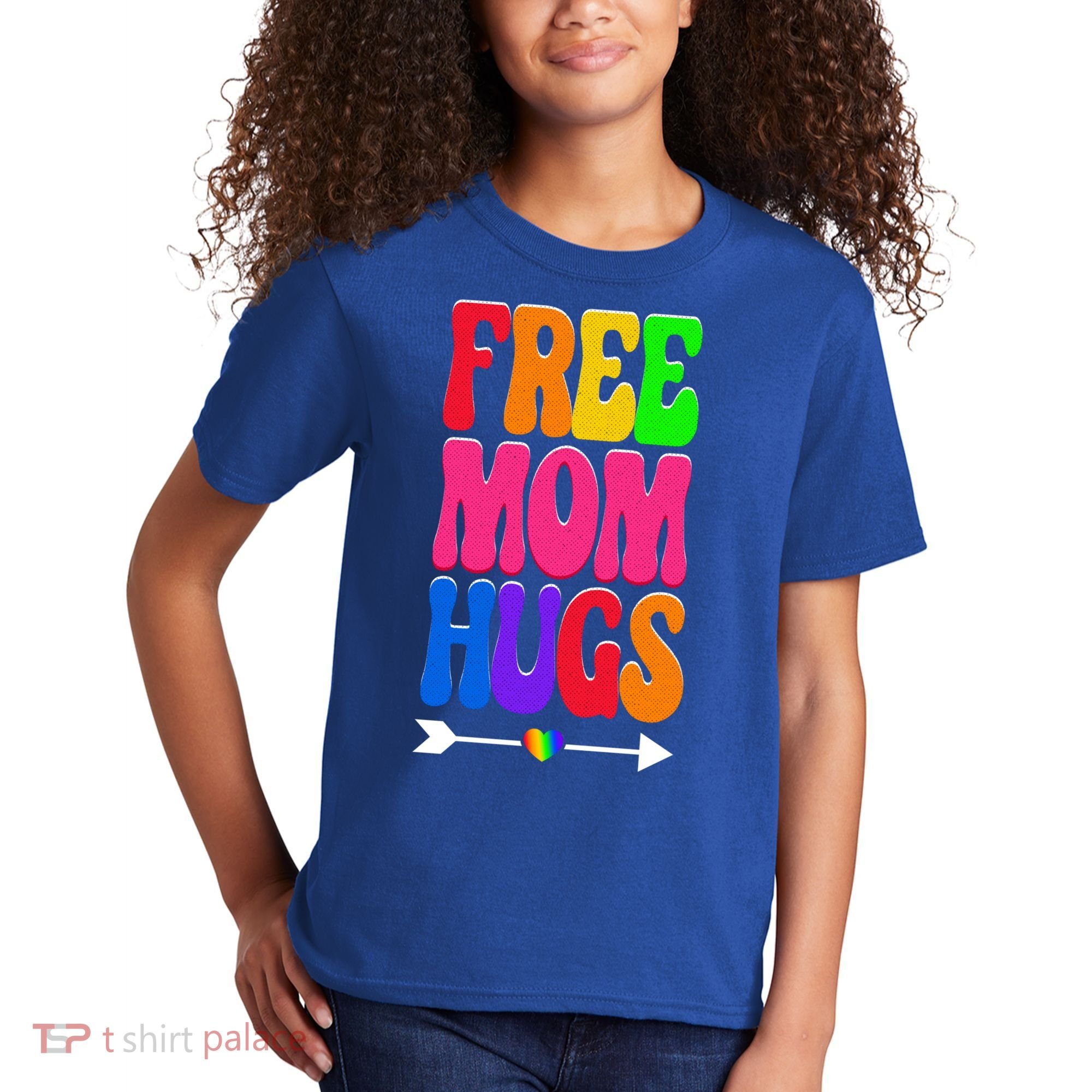 Free Mom Hugs Ally Lgbt Pride Month Gift Kids T-Shirt