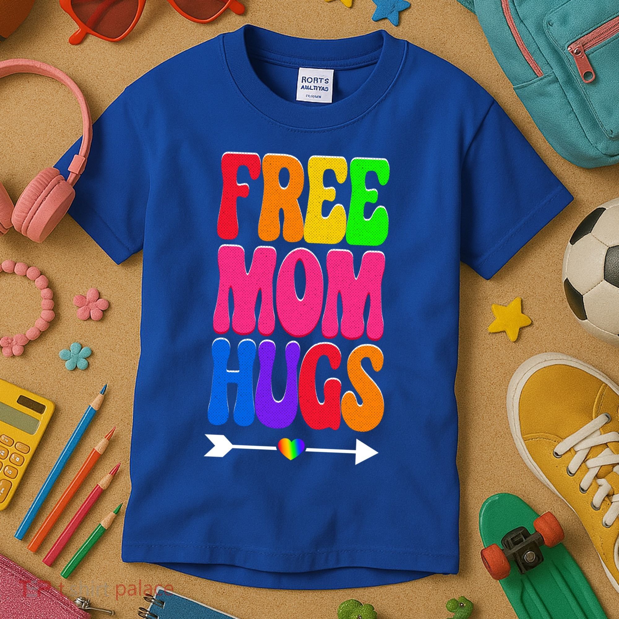 Free Mom Hugs Ally Lgbt Pride Month Gift Kids T-Shirt