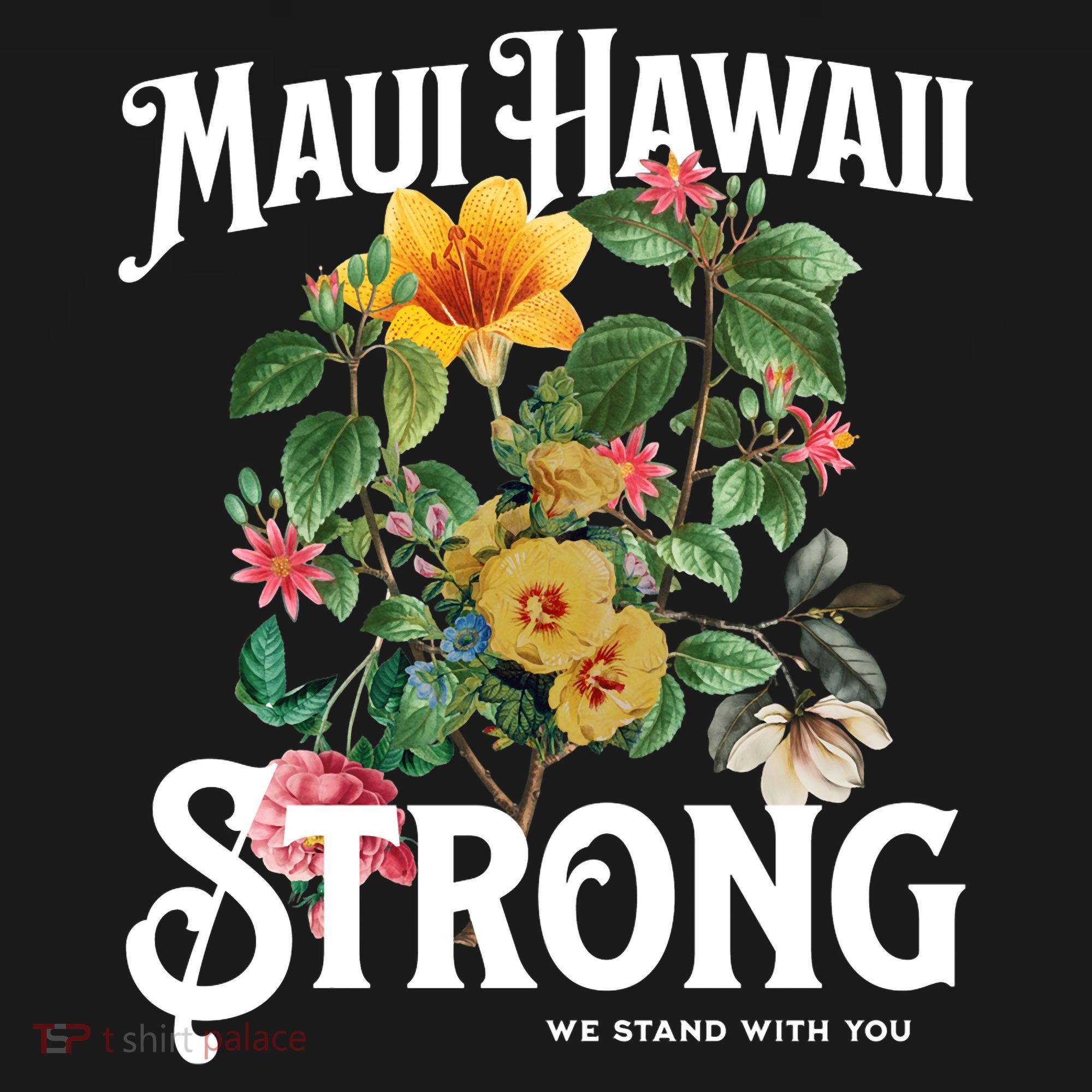 Floral Maui Hawaii Strong We Stand With Maui Women's Hoodie