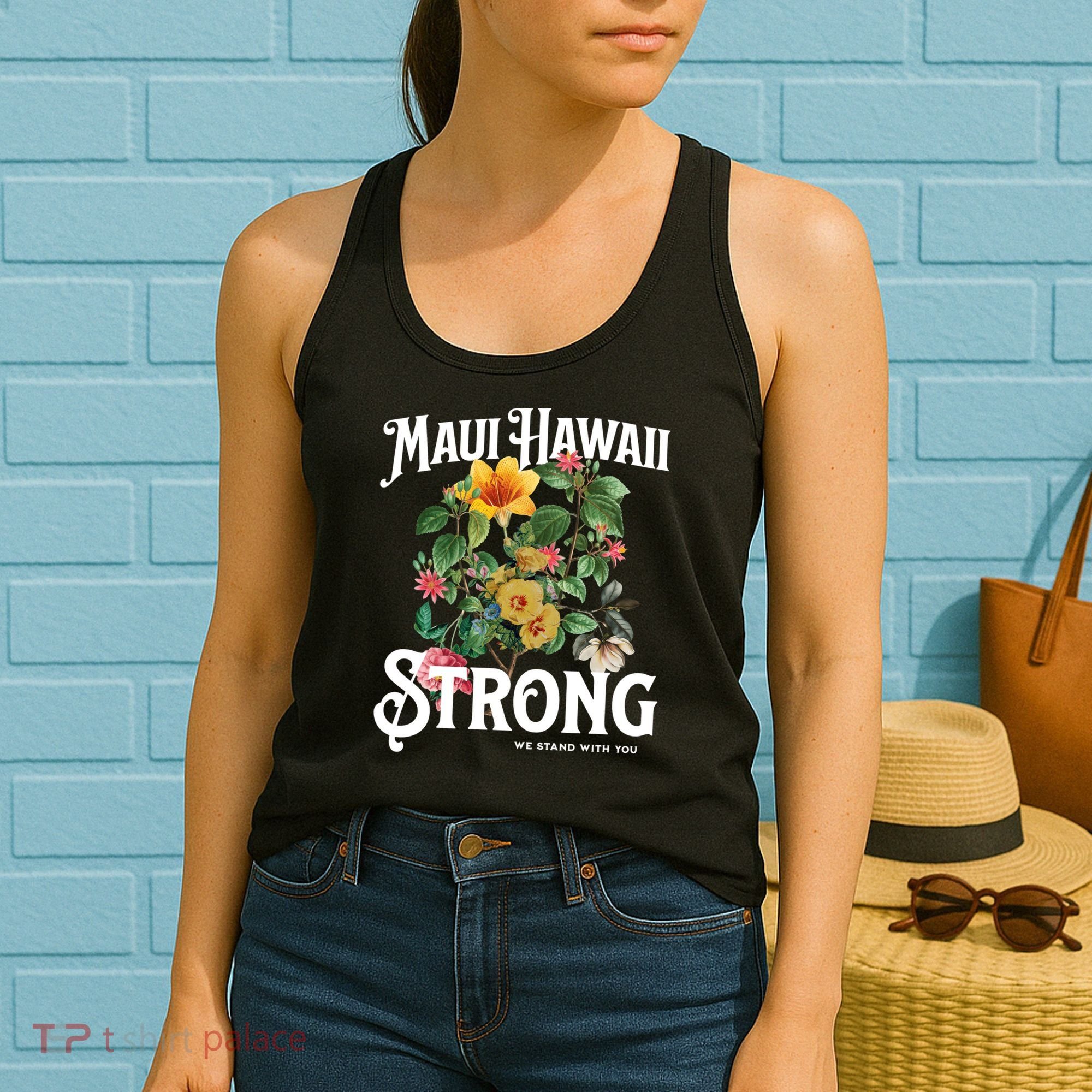Floral Maui Hawaii Strong We Stand With Maui Women's Tank Top