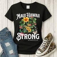 Floral Maui Hawaii Strong We Stand With Maui Women's T-Shirt thumb 3