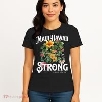 Floral Maui Hawaii Strong We Stand With Maui Women's T-Shirt thumb 4