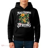 Floral Maui Hawaii Strong We Stand With Maui Kids Hoodie thumb 4