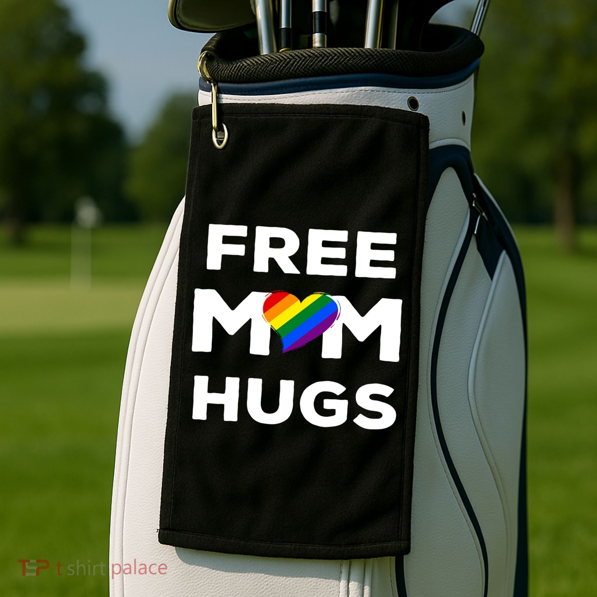 Free Mom Hugs Gift Golf Towel