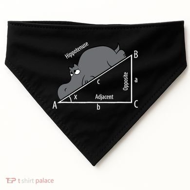 Funny Math Humor Hippotenuse Hypotenuse Funny USA-Made Doggie Bandana