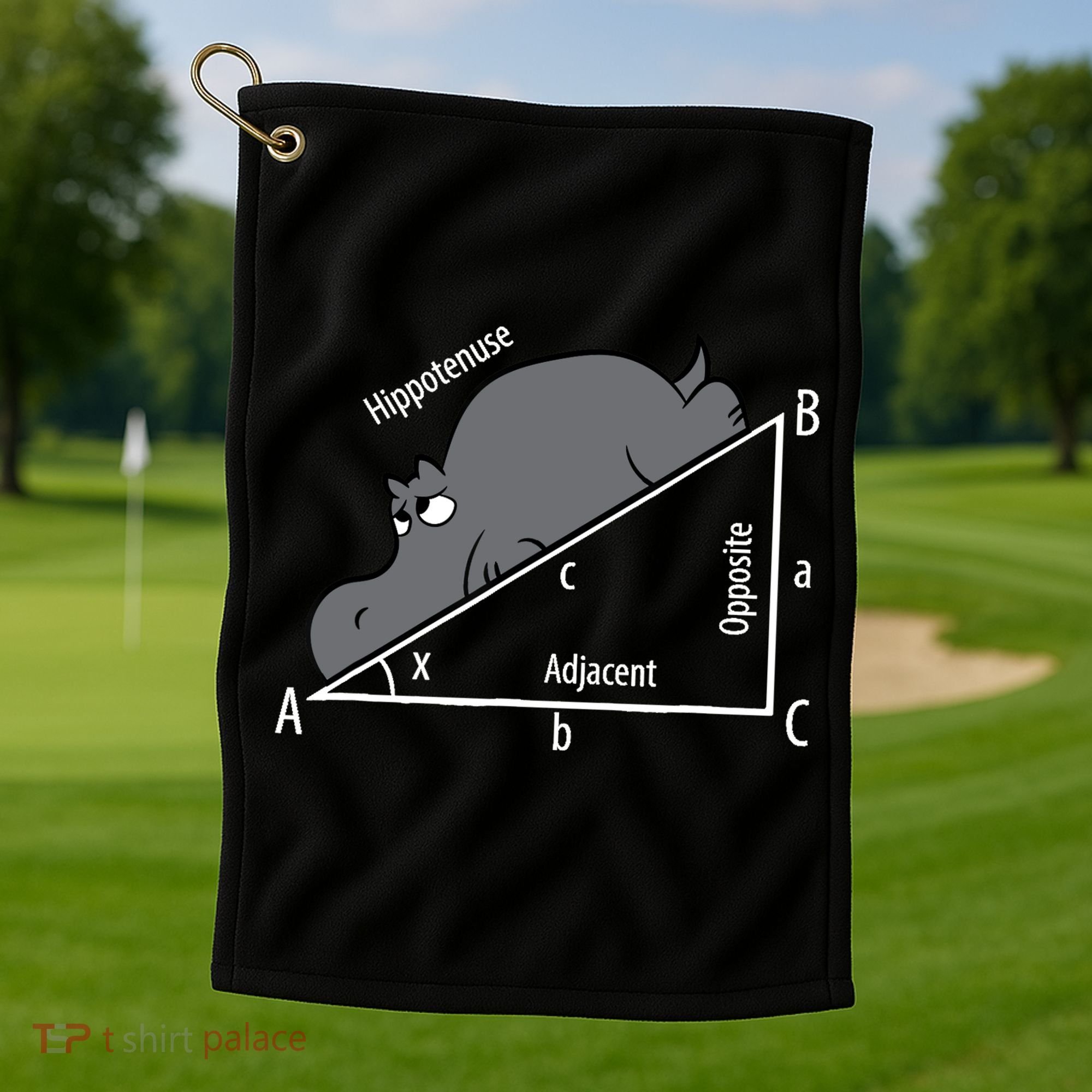 Funny Math Humor Hippotenuse Hypotenuse Funny Golf Towel