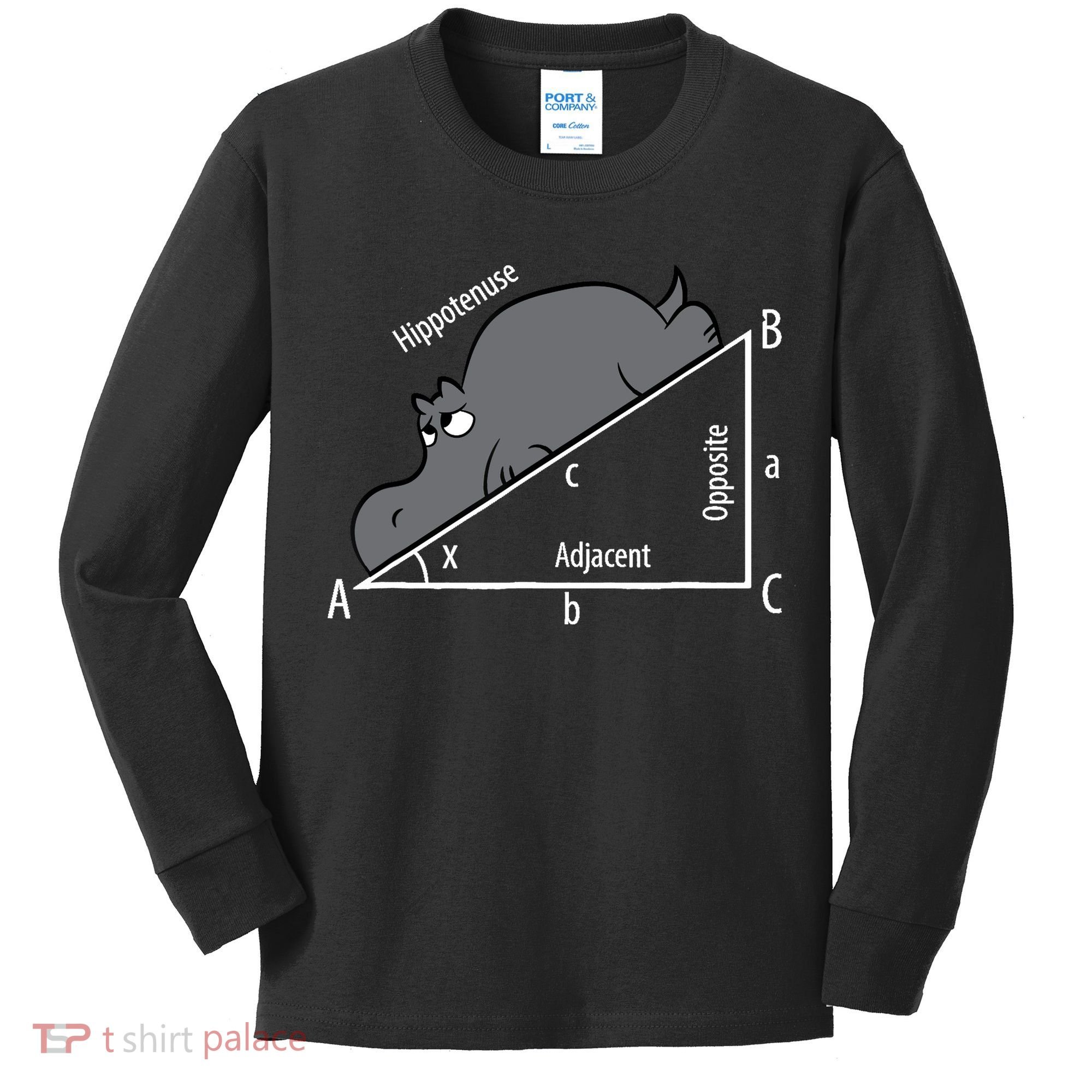 Funny Math Humor Hippotenuse Hypotenuse Funny Kids Long Sleeve Shirt