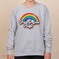 Free Mom Hugs Rainbow Heart LGBT Flag LGBT Pride Month Women's Sweatshirt thumb 0